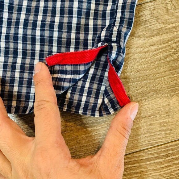 The North Face Mens Shirt Short Sleeve Plaid Blue Cotton Blend Size Large - Picture 12 of 12